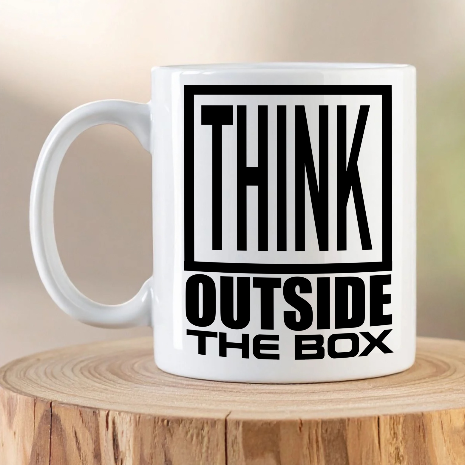 Think outside the box mug