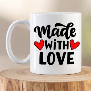 “Made With Love” Mug with Hearts