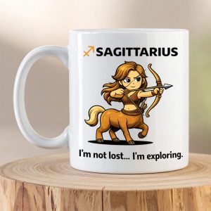 Sagittarius Zodiac Mug – “I’m Not Lost… I’m Exploring”