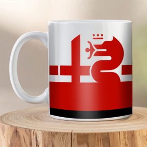 Front view of Alfa Romeo Logo Mug featuring the iconic Biscione emblem