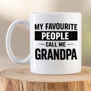 My Favourite People Call Me Grandpa ceramic coffee mug with bold black typography on a white mug.